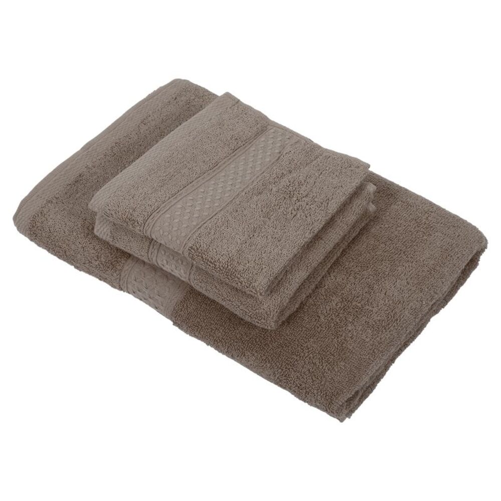 3 Pcs Plain Soft Absorbent Cotton Bath Towel Coffee Color 27.56"x55.12"